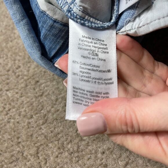 J.‎ Crew Wrap Jumpsuit Women's 4 Blue Denim Chambray Tie Waist Sleeveless V Neck - Picture 11 of 12